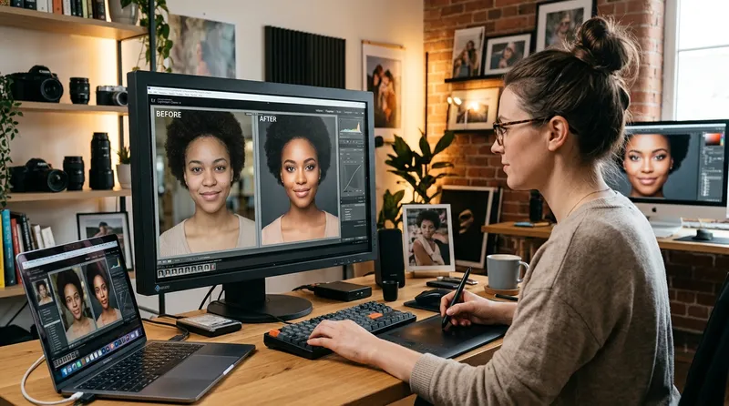 Perbandingan foto sebelum dan sesudah editing yang natural untuk foto cowok ganteng