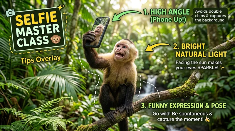 Wisatawan foto dengan monyet liar di habitat alaminya dengan aman dan etis