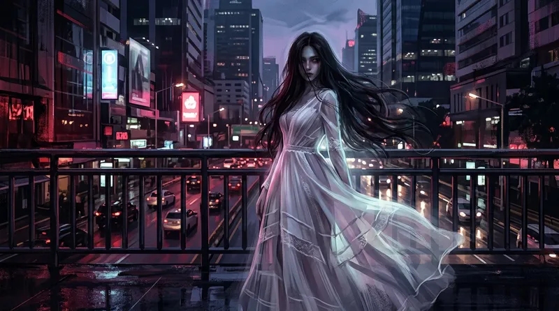 Gambar kuntilanak modern versi AI art realistis 2026
