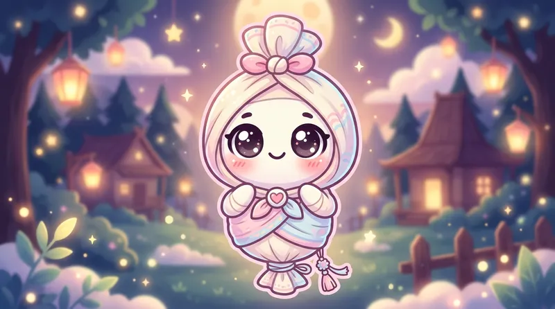gambar pocong kartun lucu gemes chibi animasi