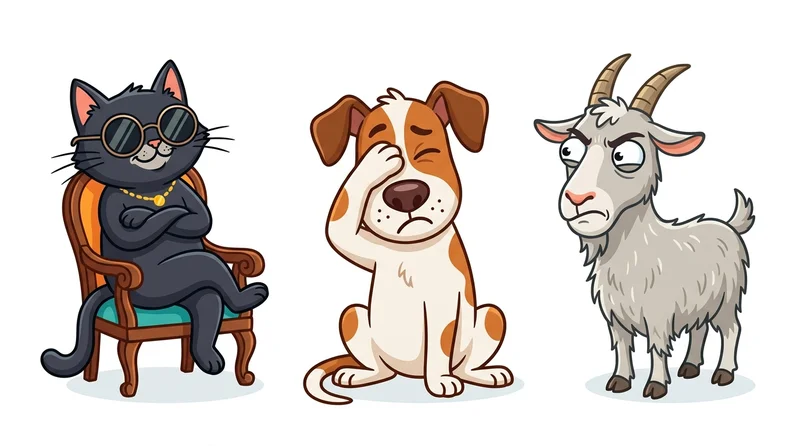 Kumpulan gambar terlucu hewan absurd — kucing bos, anjing facepalm, kambing jutek