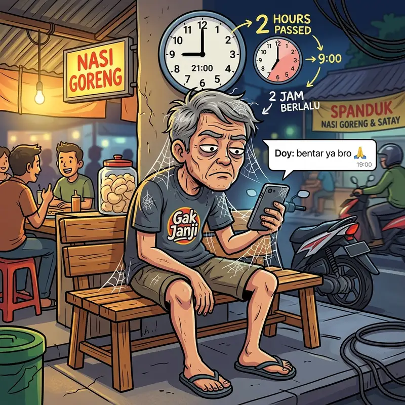 PP WA lucu dengan ekspresi menunggu yang cocok saat lagi nggak mood balesin chat