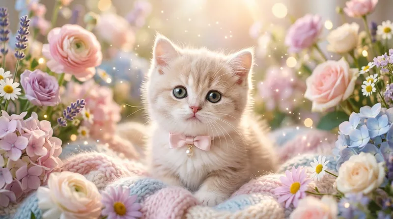 PP kucing lucu aesthetic dengan tone warna soft dan komposisi artistic untuk profil media sosial