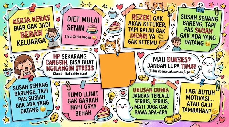 Quotes lucu singkat untuk status WA dan caption media sosial 2026