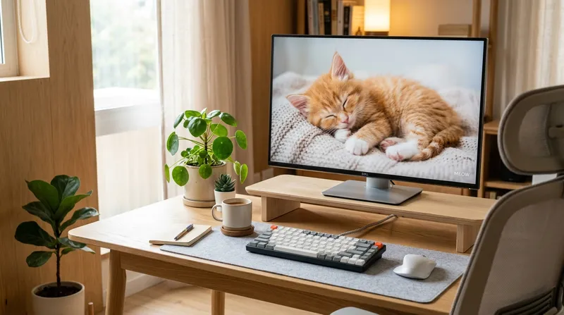 Setup wallpaper kucing lucu di desktop Windows dan Mac
